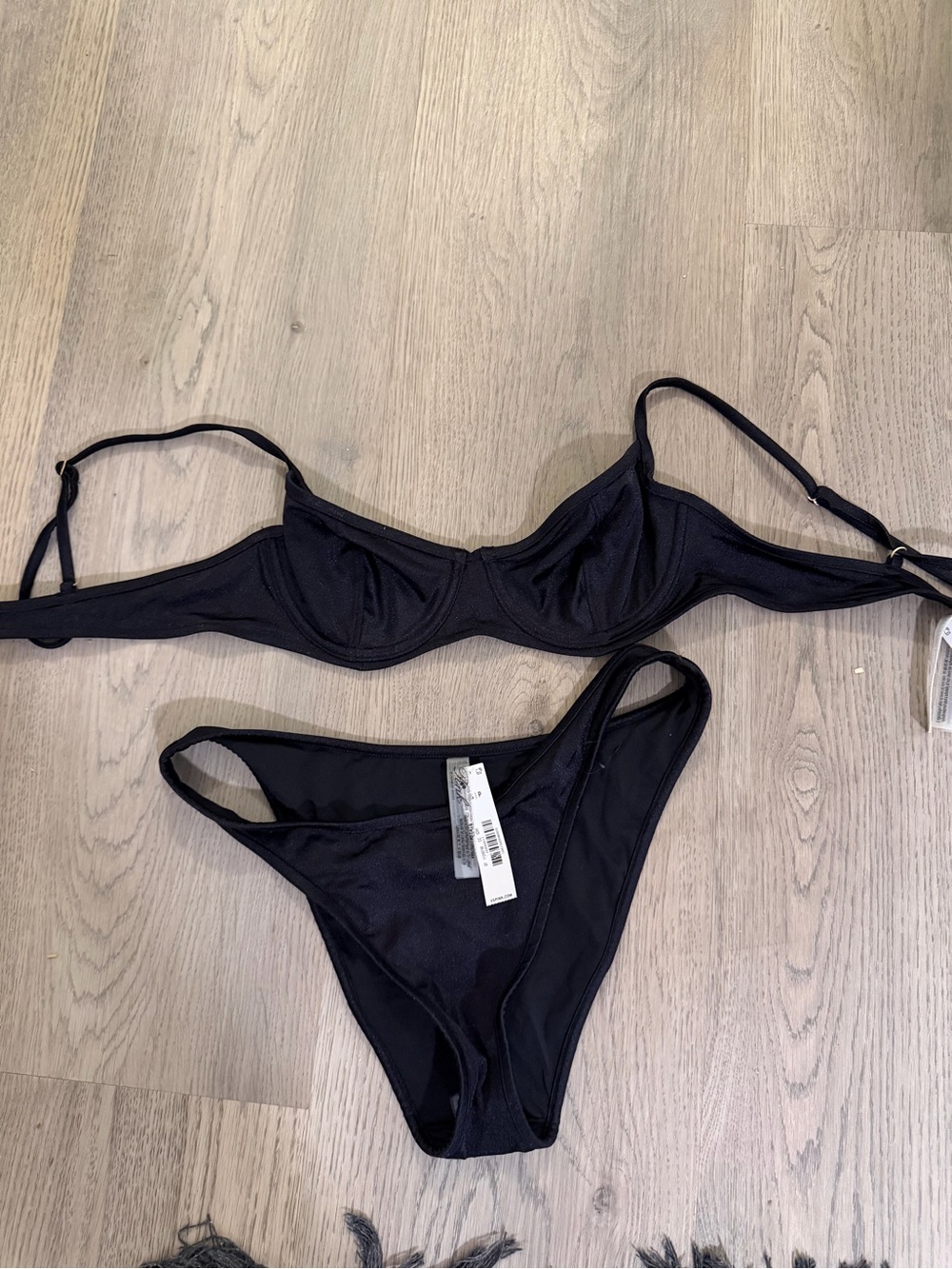 PINK Victoria's Secret Black Underwire Bikini Set